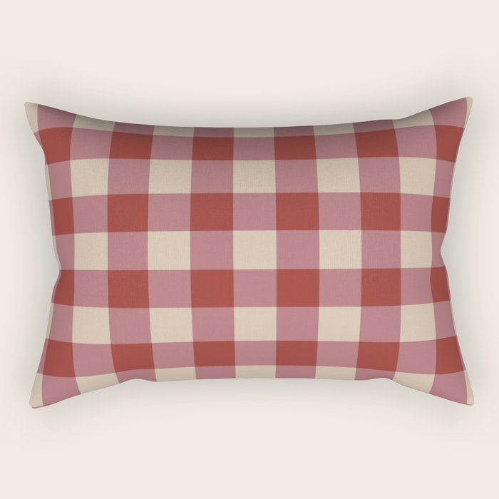 Bordeaux Checkered Theme Rectangular Pillow Gallery Image 2
