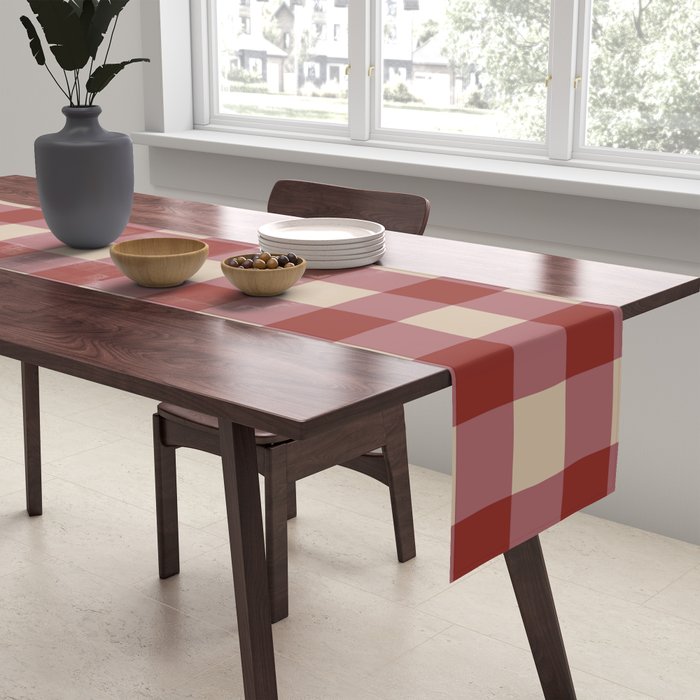 Bordeaux Checkered Theme Table Runner Gallery Image 2
