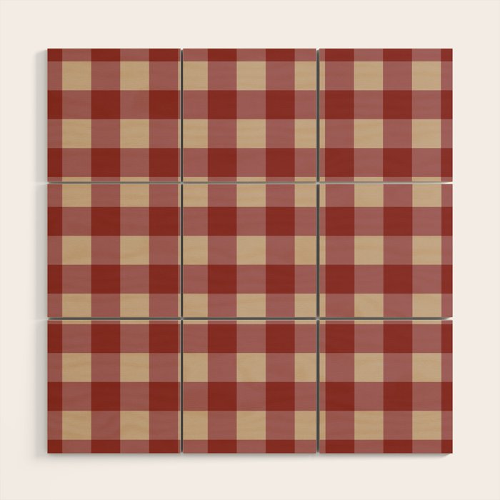 Bordeaux Checkered Theme Wood Wall Art Gallery Image 1