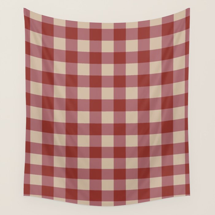 Bordeaux Checkered Theme Wall Tapestry Gallery Image 4