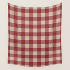 Bordeaux Checkered Theme Wall Tapestry Gallery Image 4
