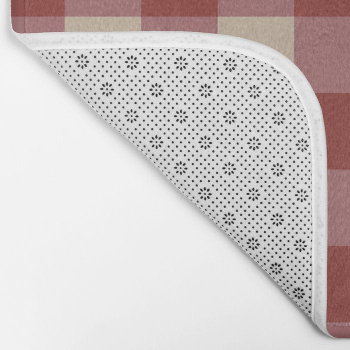 Bordeaux Checkered Theme Bath Mat Gallery Image 2
