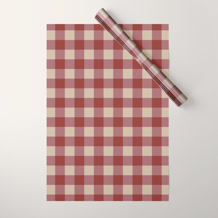 Bordeaux Checkered Theme Wrapping Paper Gallery Image 1