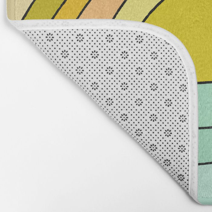 ride rainbows // retro surf soul // art by surfy birdy Bath Mat Gallery Image 2