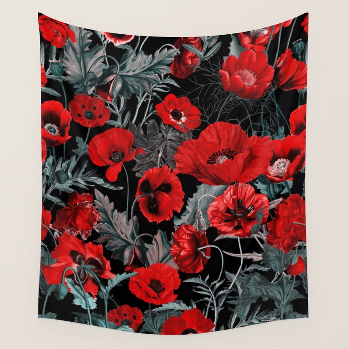 Poppy Garden Wall Tapestry Gallery Image 1