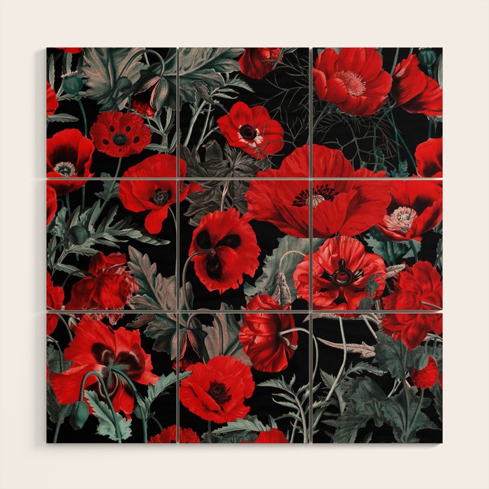 Poppy Garden Wood Wall Art Gallery Image 1