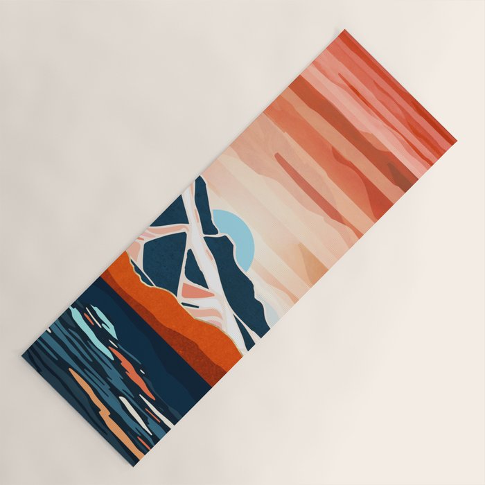 Retro Ocean Sunset Yoga Mat Gallery Image 1