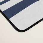 Mid Century Modern Piquet Abstract Multi Pattern in Nautical Navy Blue and White Desk Mat Gallery Image 4