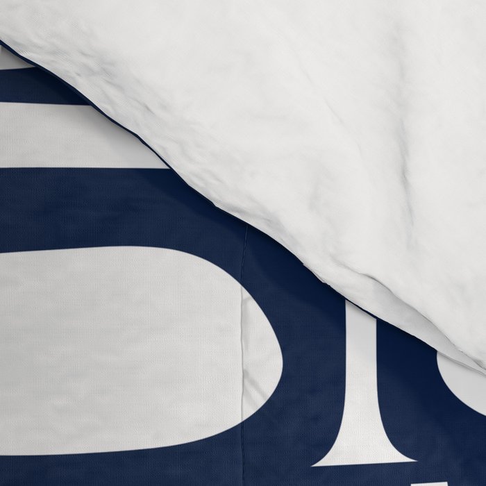 Mid Century Modern Piquet Abstract Multi Pattern in Nautical Navy Blue and White Comforter Gallery Image 4