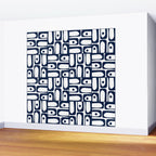 Mid Century Modern Piquet Abstract Multi Pattern in Nautical Navy Blue and White Wall Mural Gallery Image 2