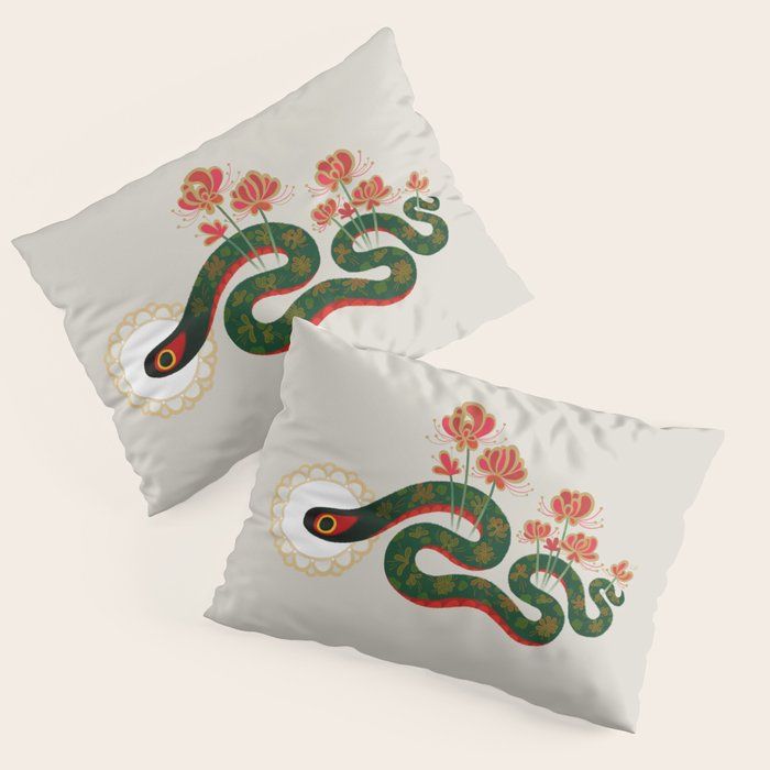 Snake and flowers Pillow Sham Gallery Image 3
