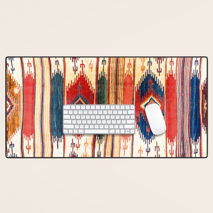 Aksaray Antique Cappadocian Turkish Kilim Print Desk Mat Gallery Image 1