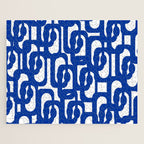 Bright Blue and White Mid-century Modern Loop Pattern  Jigsaw Puzzle Gallery Image 1