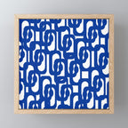 Bright Blue and White Mid-century Modern Loop Pattern  Mini Art Print Gallery Image 1