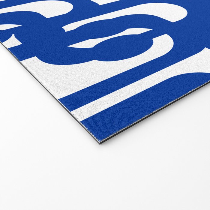 Bright Blue and White Mid-century Modern Loop Pattern  Welcome Mat Gallery Image 2