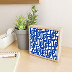 Bright Blue and White Mid-century Modern Loop Pattern  Mini Art Print Gallery Image 2