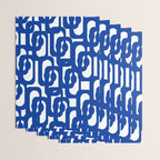 Bright Blue and White Mid-century Modern Loop Pattern  Wrapping Paper Gallery Image 3
