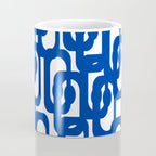 Bright Blue and White Mid-century Modern Loop Pattern  Coffee Mug Gallery Image 4