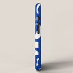 Bright Blue and White Mid-century Modern Loop Pattern  iPhone Case Gallery Image 2