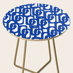 Bright Blue and White Mid-century Modern Loop Pattern  Side Table Gallery Image 2