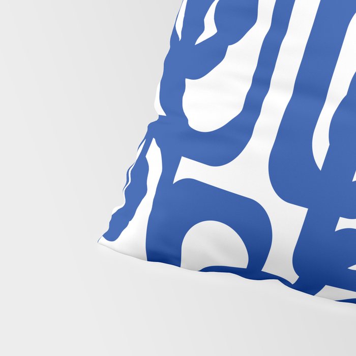 Bright Blue and White Mid-century Modern Loop Pattern  Pillow Sham Gallery Image 4