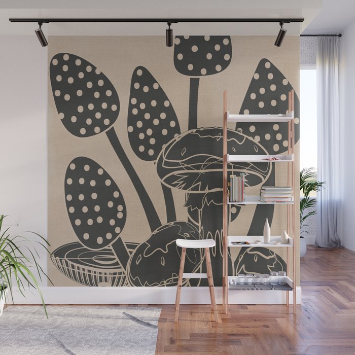 Abstract Mushrooms 6 Wall Mural Gallery Image 1