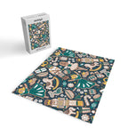 Nutcracker ballet gingerbread delicious biscuits // nile blue background beige forest and pine green sweet Christmas cookies Jigsaw Puzzle Gallery Image 2