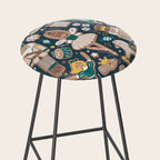 Nutcracker ballet gingerbread delicious biscuits // nile blue background beige forest and pine green sweet Christmas cookies Stool Gallery Image 2