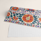 Shakhrisyabz Suzani Uzbekistan Antique Embroidery Print Wrapping Paper Gallery Image 2