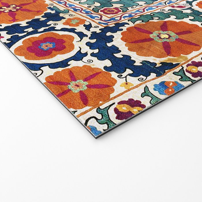 Shakhrisyabz Suzani Uzbekistan Antique Embroidery Print Welcome Mat Gallery Image 2