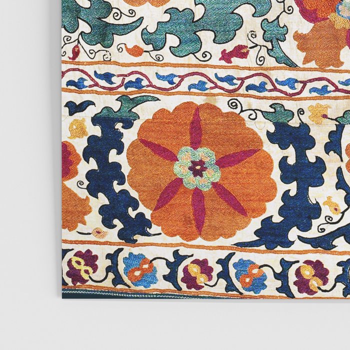 Shakhrisyabz Suzani Uzbekistan Antique Embroidery Print Poster Gallery Image 3