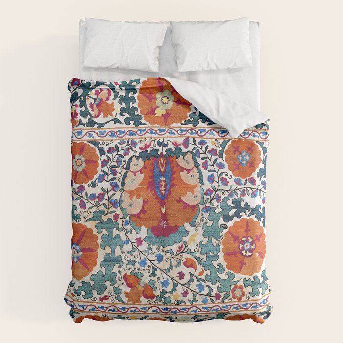 Shakhrisyabz Suzani Uzbekistan Antique Embroidery Print Duvet Cover Gallery Image 6