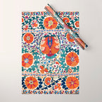 Shakhrisyabz Suzani Uzbekistan Antique Embroidery Print Wrapping Paper Gallery Image 1