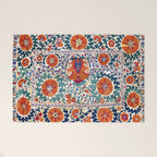 Shakhrisyabz Suzani Uzbekistan Antique Embroidery Print Welcome Mat Gallery Image 1