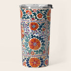 Shakhrisyabz Suzani Uzbekistan Antique Embroidery Print Travel Mug Gallery Image 2