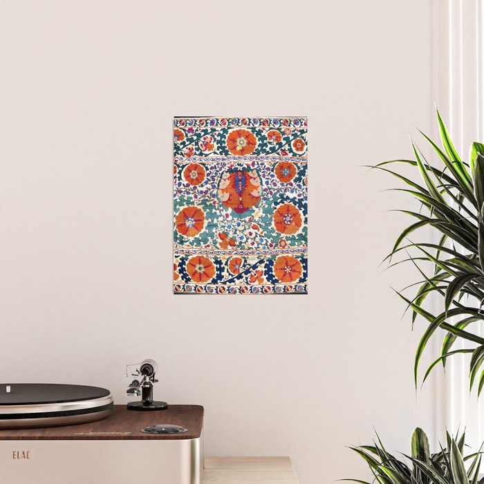 Shakhrisyabz Suzani Uzbekistan Antique Embroidery Print Poster Gallery Image 2