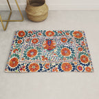 Shakhrisyabz Suzani Uzbekistan Antique Embroidery Print Rug Gallery Image 1