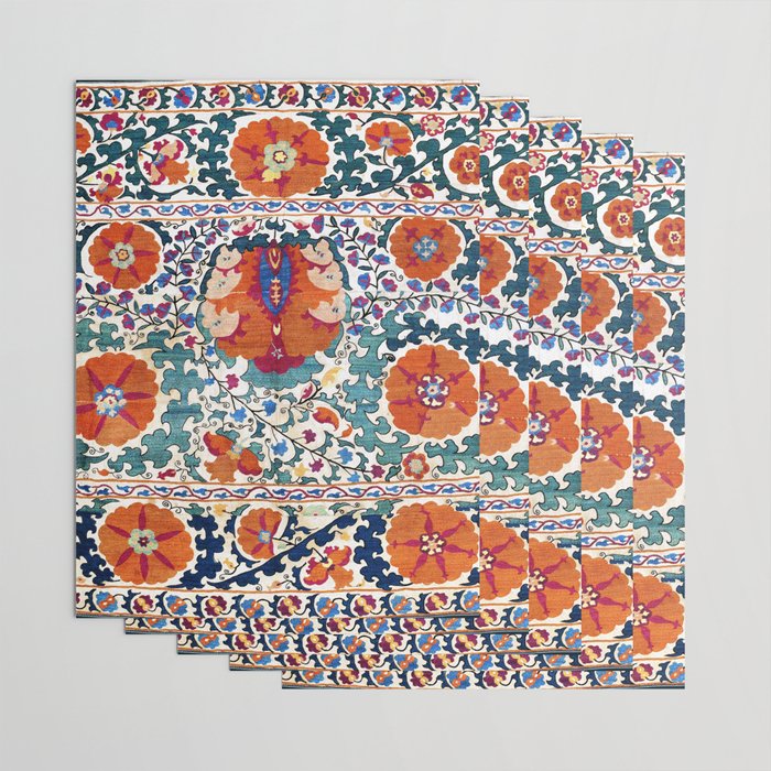 Shakhrisyabz Suzani Uzbekistan Antique Embroidery Print Wrapping Paper Gallery Image 3