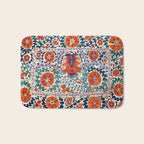 Shakhrisyabz Suzani Uzbekistan Antique Embroidery Print Bath Mat Gallery Image 1