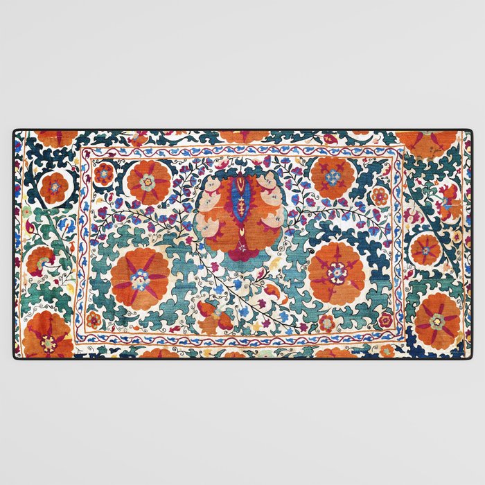 Shakhrisyabz Suzani Uzbekistan Antique Embroidery Print Desk Mat Gallery Image 3