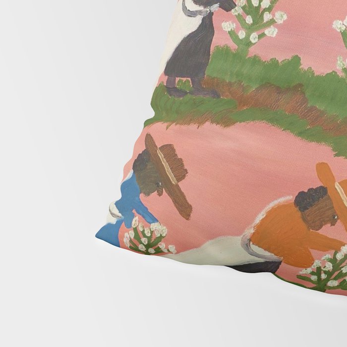 African American Masterpiece 'Six Figures Picking Cotton' folk art painting by Clementine Hunter Pillow Sham Gallery Image 4