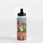 African American Masterpiece 'Six Figures Picking Cotton' folk art painting by Clementine Hunter Water Bottle Gallery Image 2