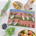 African American Masterpiece 'Six Figures Picking Cotton' folk art painting by Clementine Hunter Cutting Board Gallery Image 2