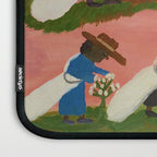African American Masterpiece 'Six Figures Picking Cotton' folk art painting by Clementine Hunter Laptop Sleeve Gallery Image 3