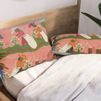 African American Masterpiece 'Six Figures Picking Cotton' folk art painting by Clementine Hunter Pillow Sham Gallery Image 2