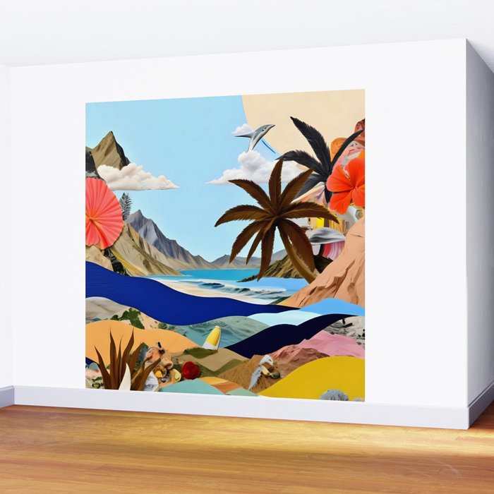 The Beach Bound Surrealist 01, Collage Fantastic Surrealism Wild Fantasy, Ocean Beach Sea Avant-Garde, Creative Photographic Digital Abstract Graphic Wall Mural Gallery Image 2