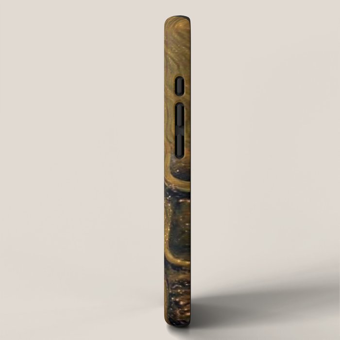 Freya's Tears - Starry Night (Golden Tears) portrait painting by Gustav Klimt iPhone Case Gallery Image 2