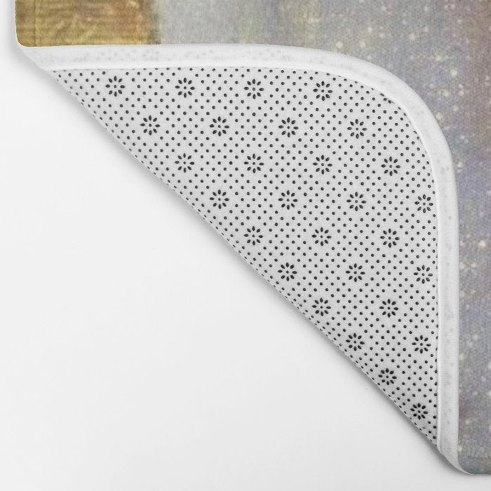 Freya's Tears - Starry Night (Golden Tears) portrait painting by Gustav Klimt Bath Mat Gallery Image 2