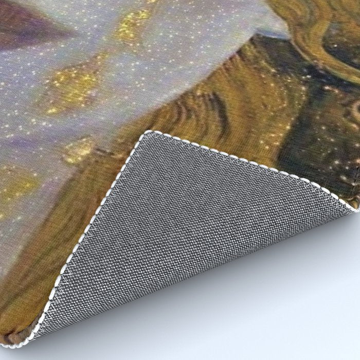 Freya's Tears - Starry Night (Golden Tears) portrait painting by Gustav Klimt Rug Gallery Image 4