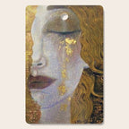 Freya's Tears - Starry Night (Golden Tears) portrait painting by Gustav Klimt Cutting Board Gallery Image 1